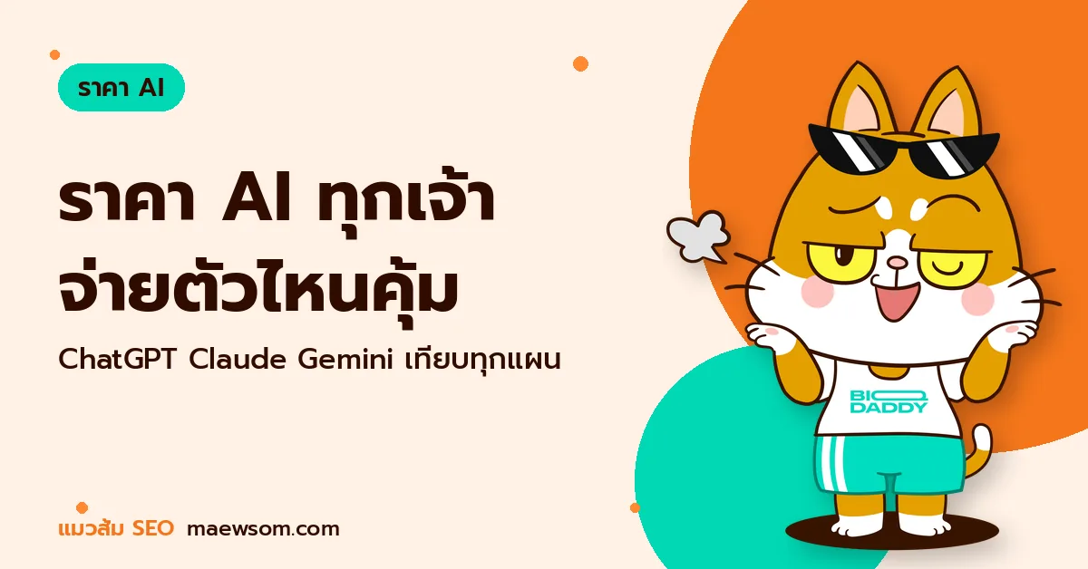 ราคา AI ทุกเจ้า จ่ายตัวไหนคุ้ม - แมวส้ม SEO