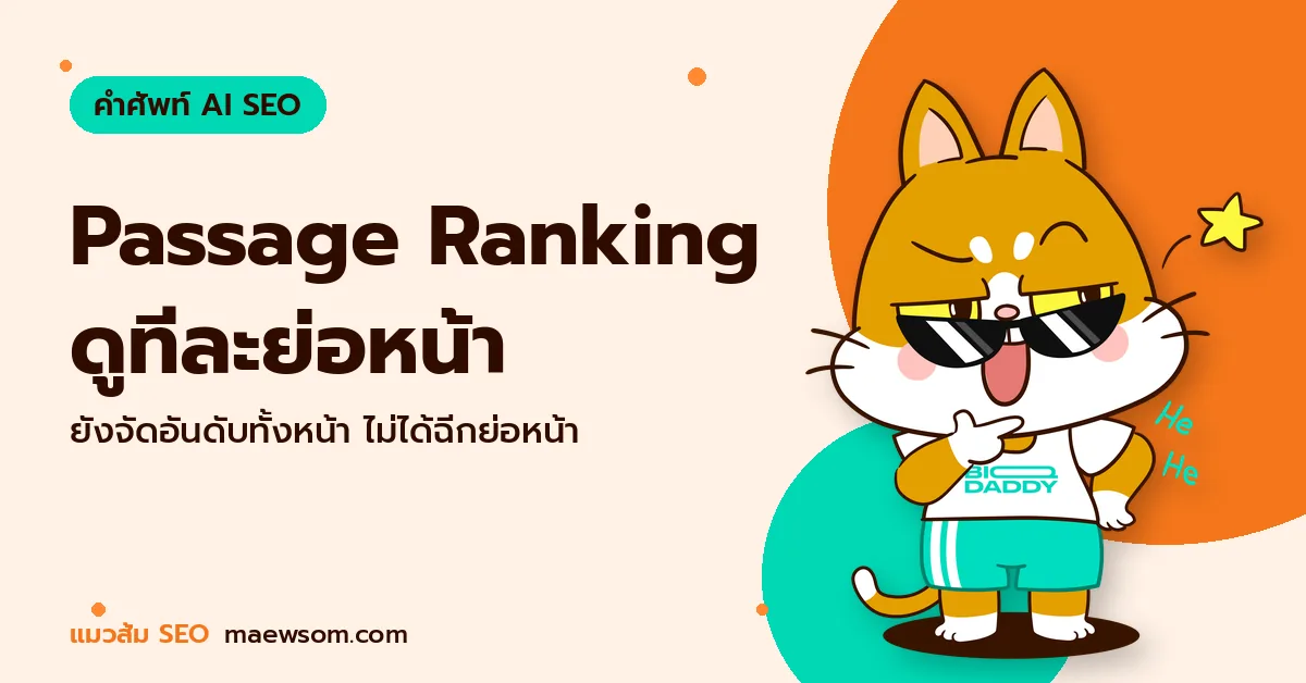 Passage Ranking ดูทีละย่อหน้า - แมวส้ม SEO
