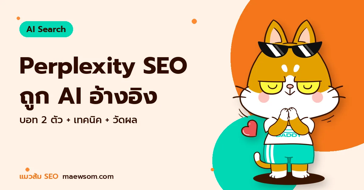 Perplexity SEO ถูก AI อ้างอิง - แมวส้ม SEO