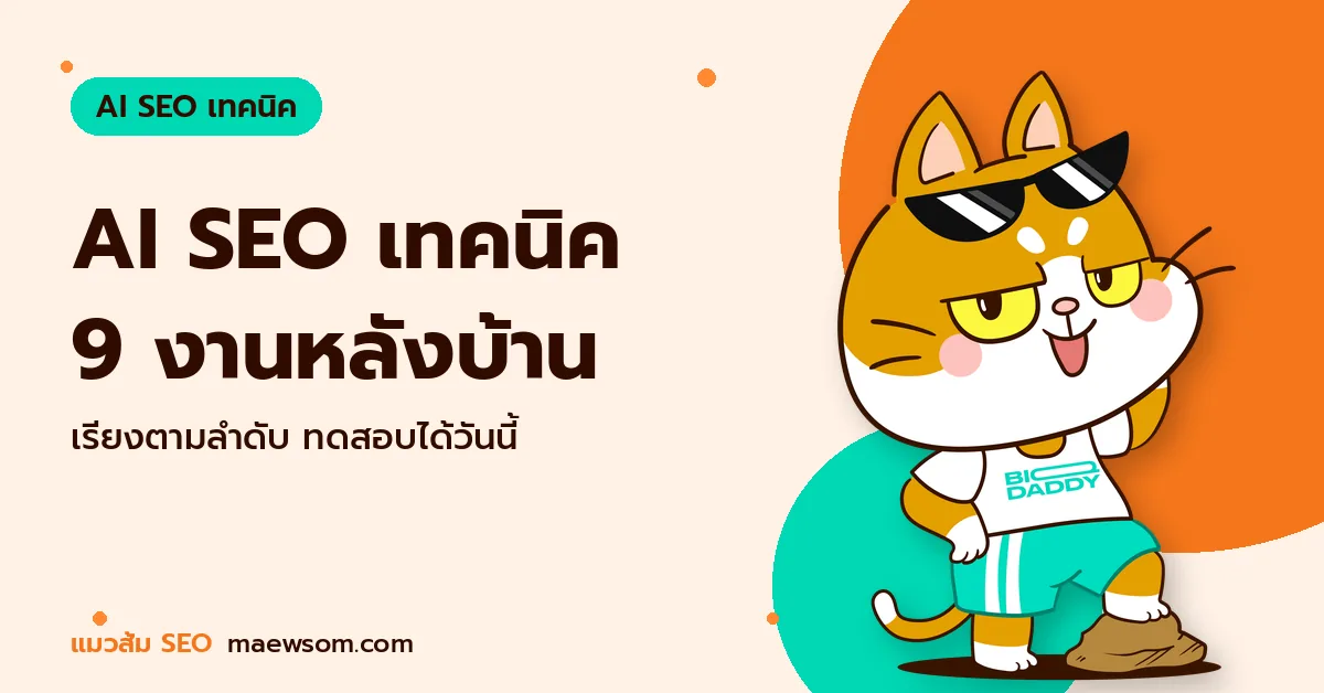 AI SEO เทคนิค 9 งานหลังบ้าน - แมวส้ม SEO